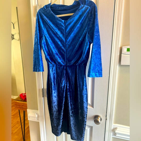 Blue Velvet Dress - Picture 1 of 7